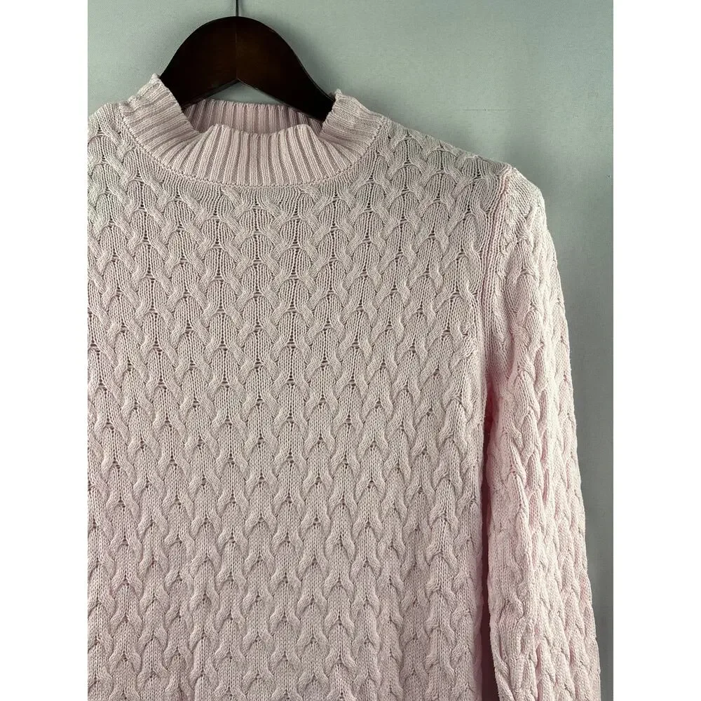 Women’s Studio Works Small Light Pink Cable Knit Sweater